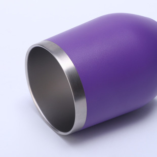 Cross-border U-shaped 12oz egg cup 304 stainless steel double-layer vacuum insulation cup creative portable big belly red wine cup