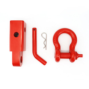 Pure red 2 inch trailer arm American square mouth universal connector with multi-color large shackle off-road vehicle tow