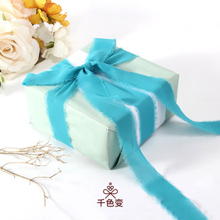 Ins Cross-border Special for Hand Tear Rapped Snow Yarn Belt Festival Handmade Decoration DIY Ribbon Wide Ribbon Tie Gift Box