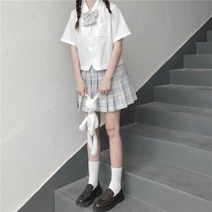 Basic Shirt Japanese Uniform White Shirt Women's Summer College Style Short-Sleeved Design Niche Top