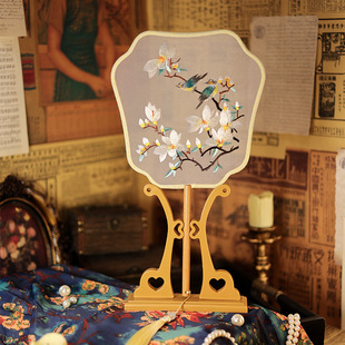 Double-sided embroidery round fan ancient fan round fan embroidery fan double-sided embroidery round fan suzhou embroidery round fan finished suzhou embroidery fan