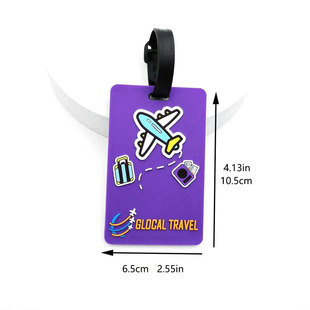 Cross-border cartoon boarding pvc luggage tag wholesale creative cartoon aircraft luggage tag silicone luggage boarding pass