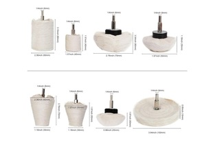 Cross-border wholesale white cloth wheel with handle mirror polishing waxing cylindrical mushroom cone cloth wheel grinding head handle diameter 6mm
