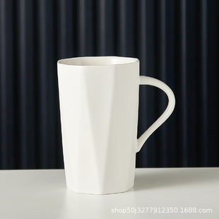 Wholesale Accompanying Gift Simple Mug with Lid and Spoon Household Water Cup High Color Value Ceramic Cup Company Event Gift