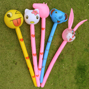 Factory direct PVC children's inflatable toy animal head long stick wholesale inflatable stick animal stick giraffe push