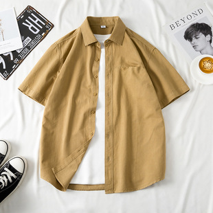 Youth Simple Shirt Spring Casual Loose High-end Sense Workwear Shirt Jacket Men's Fatty Plus Plus Plus