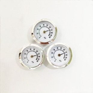Direct selling embedded pointer type plastic round 28mm Fahrenheit temperature and humidity meter mini surface bladder musical instrument accessories