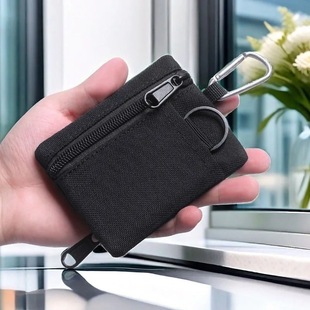 Trendy Outdoor Tactical Multifunctional Canvas Neck Pouch Earphone Bag Bank Card Coin Pouch for Elderly Change