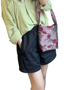 Plus Size Fat Mm2025 Summer Elastic Waist Casual Shorts Women's High Waist Versatile A-Line Slim Loose Wide Leg Pants Trendy