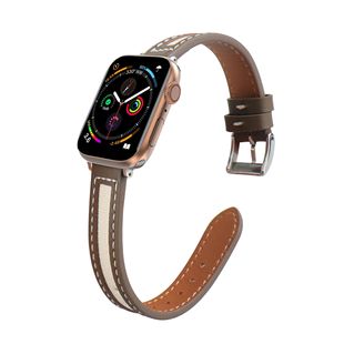 Применимо для Apple, часы ремешок небольшой талии appleiwatch910 поколения кожаный холст тонкий ремешок для трансграничных взрывных моделей