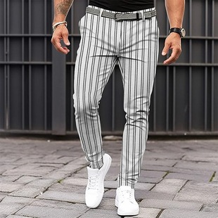 Classic Stripe Versatile Loose Trousers Travel Holiday Street Style Casual Comfortable Korean Suit Trousers MR7