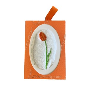 ins bouquet Tulip embroidered square towel with hand gift inside bridesmaid wedding banquet practical small gift for enterprise activities