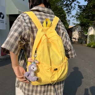 Student Class Backpack Women's 2024 New Fashionable Casual Nylon Canvas Backpack Large Capacity Travel Bag