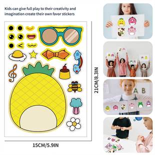 JM 2303005 Children's Creative Cartoon Family Interactive Decorative Face Stickers DIY Stickers