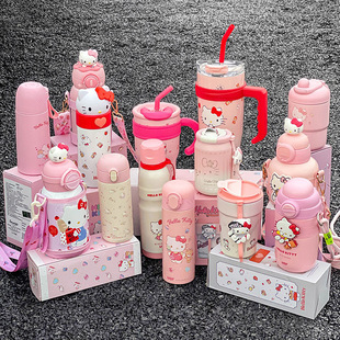 Hello Kitty hellokitty vacuum cup girl's high-looking cute straw portable cup large capacity ice heater water