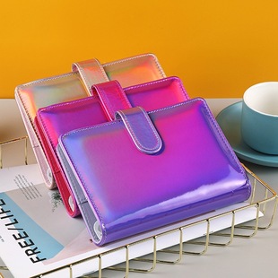 Ins Style Buckle Hand Ledger Customized A5 Detachable Loose-Leaf Laser Pu Notebook Customized Thickeneded Portable Ledger