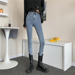 High Waist Slimming Jeans Tight Pants Women's Summer 2024 New Slim Fit Pencil Pants Vintage Pencil Pants