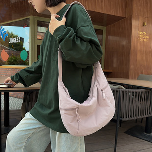 Cattle Bag Simple Casual Lightweight Dumpling Bag Shoulder Bag Japanese Style All-match Crossbody Bag Female Student Class Bag