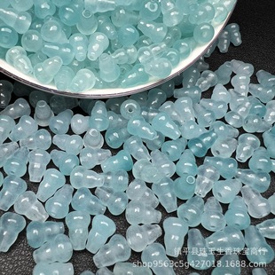 Sea blue 8x 12mm big gourd loose beads wholesale diy jade accessories bracelet necklace jade gourd accessories wholesale