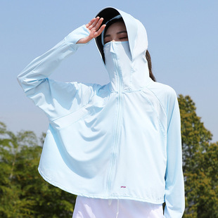 Factory wholesale women's ice silk sunscreen clothing loose clothing shirt women's UV protection hooded shawl black rubber brim summer