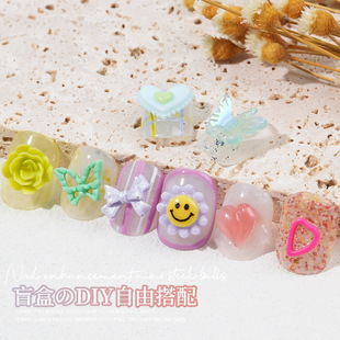 Nail accessories mixed fairy ice transparent nail decoration Camellia butterfly love cartoon nail material package wholesale
