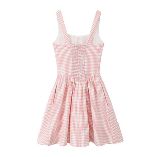 Square Collar Wide-brim Lace-up Slip Skirt Women's 2024 Summer New Back-elastic Waist-tight Sweet Short Skirt dress Trendy