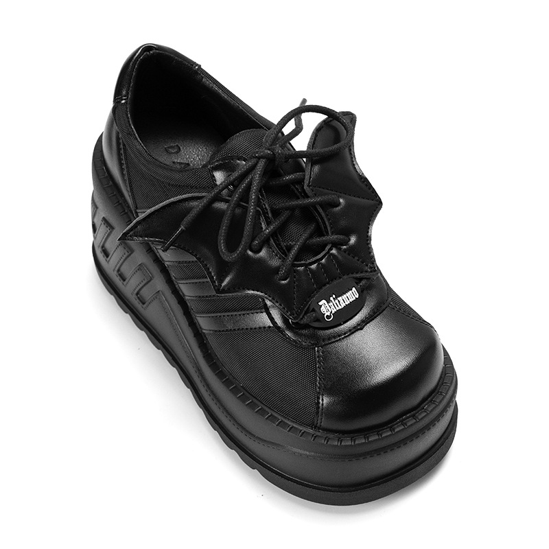 Halloween Bat Leather Demon Wings Small Leather Shoes Accessories Sneakers Lace Decorative Vampire Platform Shoes