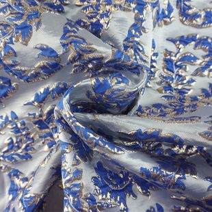 Новый дракон с рисунком Xiangyun cheongsam из золотой и серебряной шелковой синей жаккардовой ткани женское платье платье сумка одежда