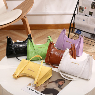 Simple underarm bag 2023women handbags bag women's bag foreign trade small bag wholesale crocodile pattern shoulder bag