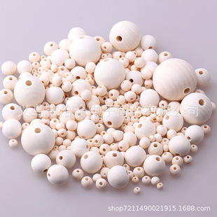 diy jewelry accessories manufacturers directly supply 4~50mm log color round wood beads perforated Lotus beads loose beads