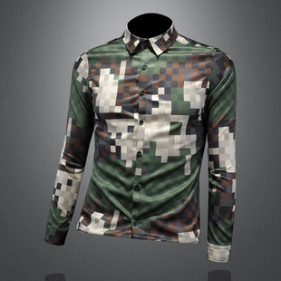 2025 New Long Sleeve Shirt Men's Trendy Fashion plus size Slim Shirt 2328