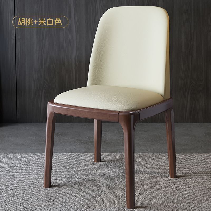 All Solid Wood Dining Chair Simple Modern Household Dining Table Chair Nordic Italian Light Luxury Soft Bag Stool Backrest Octagonal Chair