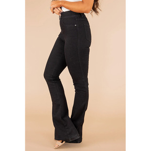 2023 new cross-border Amazon independent station European and American women's jeans tight elastic flared pants women's pants