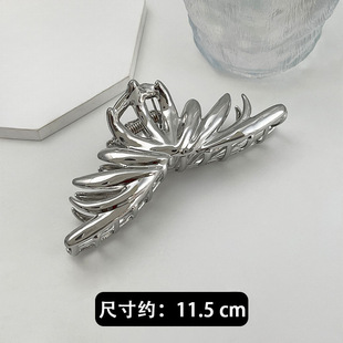 Cold Wind silver Liquid Metal Hair Grab Clip Large small size Hair Volume High-Level Shark Clip South Korea Hair Accessories Headdress