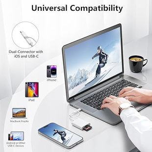 Кард-ридер SD для iPhone iPad камеры, поддержка чтения карт памяти с двумя слотами