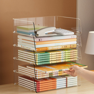 Subject Classification storage box student desktop book storage rack material file stackable multi-layer storage rack