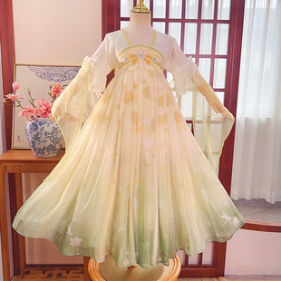 Hanfu girls summer dress 2025 new national style Tang dress summer children's super fairy style ancient thin