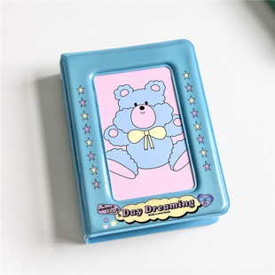 ins niche super cute cartoon rabbit bear cute three-inch pvc Polaroid card book cute girl star-chasing storage