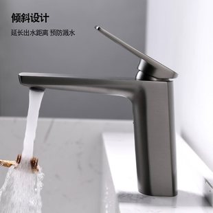 New all copper faucet wash basin bathroom hot and cold basin basin gun gray bathroom cabinet wash table household