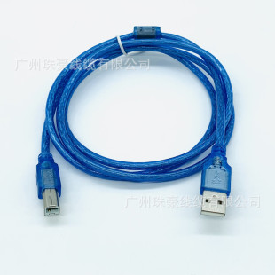 USB-кабель для печати 1.5m - 10m Прозрачный синий штекер-квадратный порт Кабель принтера USB2.0 Кабель для подключения передачи данных