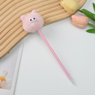 New Cartoon Ears Fox Brush Pen Stupid Peas Eye Student Writing Pen Girl's Heart Personalized Ballpoint Pen