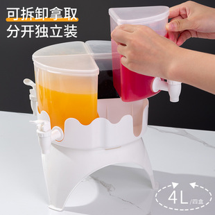 Rotatable large-capacity partition design detachable cold water bucket household homemade beverage bucket can put refrigerator cold water bottle