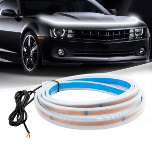 Cross-border hot car head running light silicone running water daytime running light atmosphere led light guide strip magic color cover light