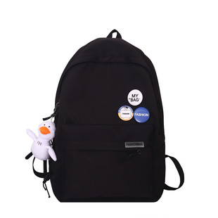 New Style Simple Solid Color Backpack for Men and Women Travel Casual Large Capacity Printable Logo Water-repellent Student Backpack