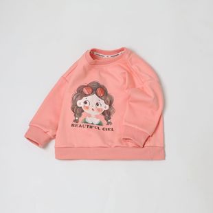 Piggy David Baby Boys and Girls Clear Color Pullover Top Long Sleeve Outgoing Twill Sweats