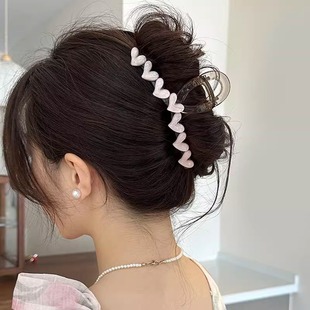 Cute Love Grab Clip Women's 2025 New Style Explosions Advanced Sense Hair Shark Clip Hairpin Hairpin Headwear