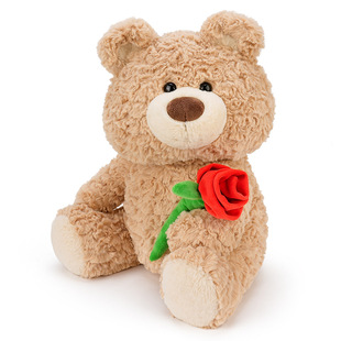 Cute cute hug roses bear plush toy cute teddy bear doll companion doll gift children's toys