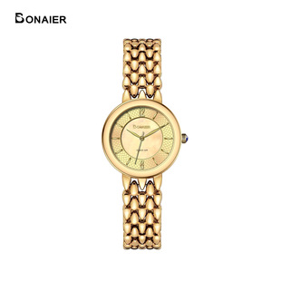 BONAIER manufacturers supply fashion diamond new watch steel band women's watch niche flower dial cross-border foreign trade