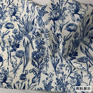 New Bubble Dark Texture Print New Chinese Style dress Shirt Seaside Holiday Headwear Fabric