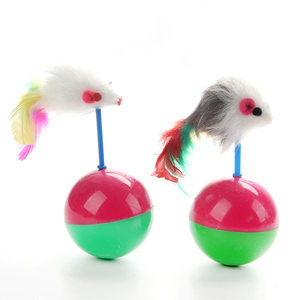 Plush bell ball cat toy to relieve boredom from hi Macaron color funny cat toy fur ball sound interactive cat toy